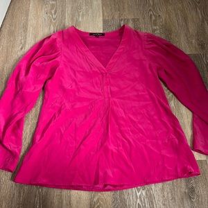 100% Silk Pink Collared Shirt